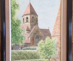 179 - aquarel kerk Aarsele(?) - cat. 2.1 - 40x50