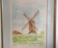 197 - aquarel molen - categorie 4.1 - 80x65